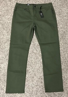 Pantalones de mezclilla Hype American Tradition ajustados elásticos verdes para hombre 36x32 Foto 1 de 4