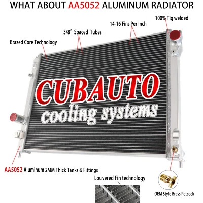 For 2009-2018 Chrysler 300 C & Dodge Charger Challenger 4 Row-Aluminum Radiator Foto 1 de 4