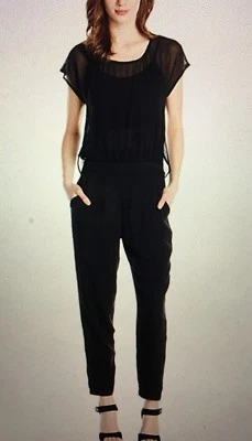 Ella moss Women's Stella Crepe and Chiffon Jumpsuit    SIZE  LARGE MSRP$248 - Image 1 of 4