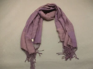 Pashmina One Size Womens Purple Silk Cashmere Fringe Long Warm Winter Scarf 9F - Picture 1 of 5