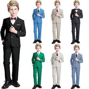 Boys Suit Formal Kids Wedding Dress Party For Boy Slim Fit Casual Outfit 3 Piece - Picture 1 of 27