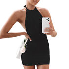 Women's Sexy Backless Halter Neck Bodycon Mini Dress Evening Party Club Dresses