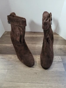 Worthington Nina Brown Suede Ankle Booties 8M New - Picture 1 of 6