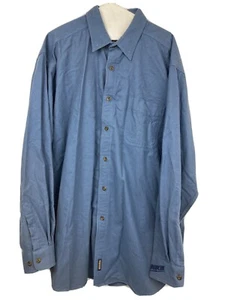 Woolrich Men's Long Sleeve Button-Down Cotton Flannel Shirt Blue BUSCH BEER 2XL - Picture 1 of 9