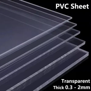 Transparent PVC Sheet Plate Thick 0.3mm-2mm Plastic Panel Hard Insulation Board - Picture 1 of 13