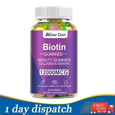 Gomitas para piel y uñas para cabello - Apoya el cabello sano - Vitaminas de biotina veganas Foto 1 de 4