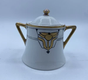 Antique O & E G Royal Austria Art Deco Porcelain Lidded Sugar Bowl - Picture 1 of 4