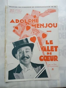 ADOLPHE MENJOU/A GENTLEMAN OF PARIS/ UL6J/ FRENCH press book 1927 - Picture 1 of 2