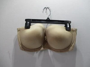 Bali Bra Womens 36C Nude Strapless Underwire Hook Eye Solid Nylon New Brown - Picture 1 of 10