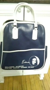 Evans Chicago Furier Advt. Blue and White Bowling Style Vintage Bag 70's 80's - Picture 1 of 8