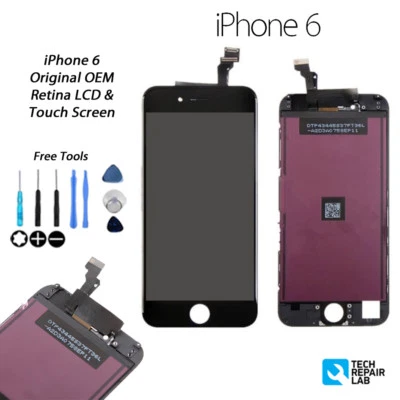 iPhone 6 Original Retina LCD & Digitiser Touch Screen Assembly - BLACK - Image 1 of 3