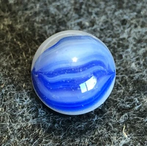 AKRO AGATE WHISPEY PATCH Blue / White Marble .58” 19/32” Wet NM- - Picture 1 of 6