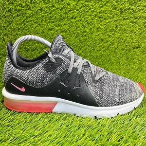 Nike Air Max Sequent 3 Boys Size 7Y Gray Black Athletic Running Shoes Sneakers - Picture 1 of 10