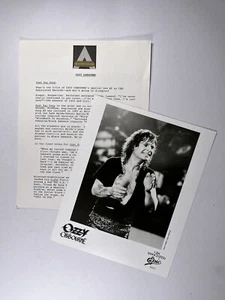 Ozzy Osbourne Press Release And Photo Original Just Say Ozzy CBS Promo 1990 - Picture 1 of 15