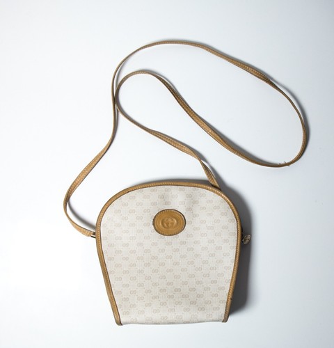 Borsa a tracolla Gucci Monogram Supreme Web in crema