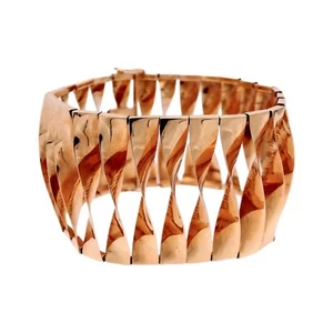 Retro 1940's 14K Rose Gold Bracelet 7.25" Long - Picture 1 of 7