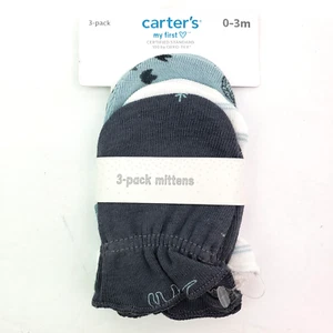 Carters My First Infant Baby Size 0-3 Months 100% Cotton Mittens 3 Pack - Picture 1 of 4