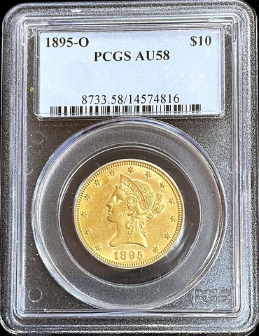 1895 O GOLD US LIBERTY HEAD $10 DOLLAR EAGLE COIN PCGS ABOUT UNCIRCULATED 58 Cover