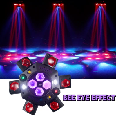 6 Arms Bee Eye LED Light Stage Moving Head Beam Light Laser DJ Disco Party Bar - Image 1 of 4