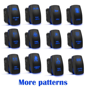 Blue LED Backlit Light Bar Control Rocker Toggle Switch For ATV UTV ARB Carling - Foto 1 di 35