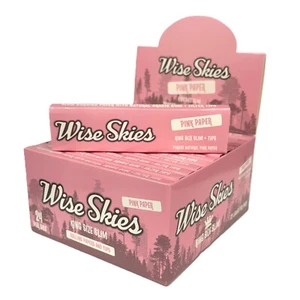 Wise Skies Pink Rolling Papers with Tips - Women's Rolling Paper NON GMO Vegan - Picture 1 of 4