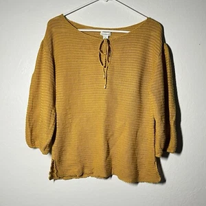 Sundance lockerer Strickpullover Gr. M senfgelb 3/4 Ballonärmel hauchdünn - Bild 1 von 10