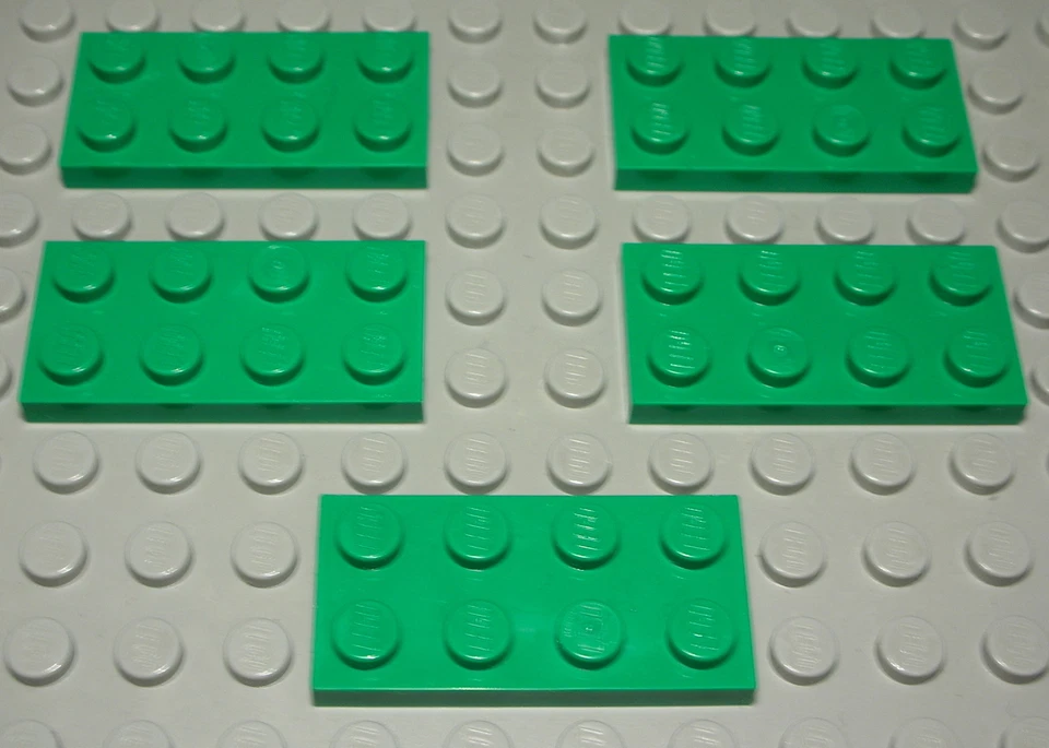 Lego Platte 2x4 Grün 5 Stück - Bild 1 von 1