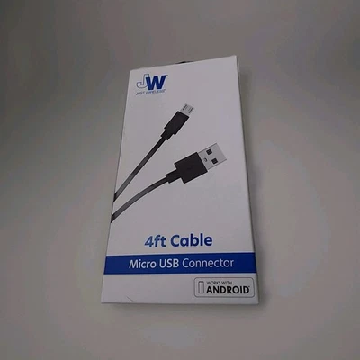 Just Wireless 4ft TPU Micro USB to USB-A Cable Black - Image 1 of 4
