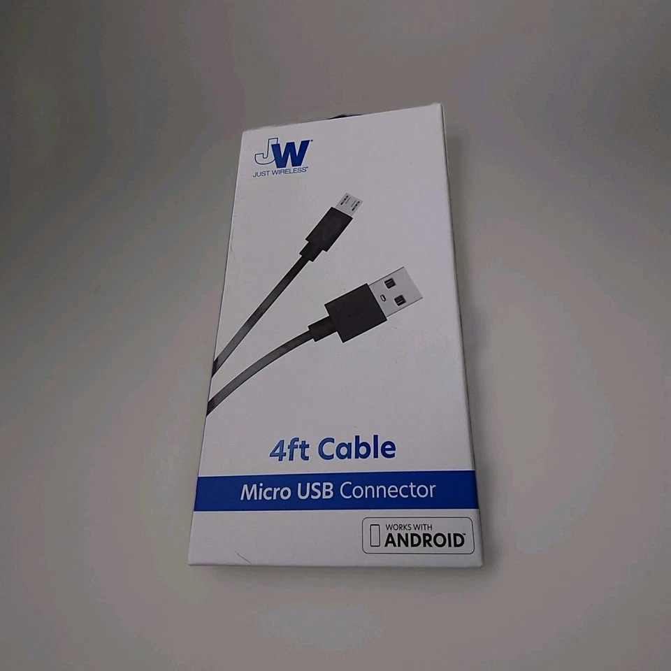 Just Wireless 4ft Cable Micro USB for Samsung LG HTC Huawei