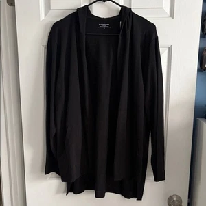 Eileen Fisher Strickjacke Bio Baumwolle Stretch schwarz Kapuze Gr. 1X NEU - Bild 1 von 7