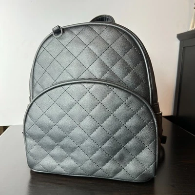 Ecosusi Mini Backpack Quilted Vegan Leather Heart Zip Pulls Travel Bag Purse - Image 1 of 4