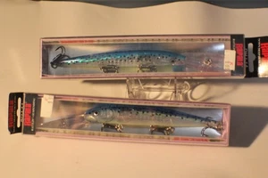 2- RAPALA DOWN DEEP HUSKY JERK DHJ-14 SUSPENDING RATTLIN GLASS BLUE MINNOW - Picture 1 of 1