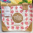 Whole Foods Hawaii Pink Plumeria Flower Mini Canvas Tote Bag