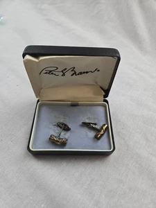 Vintage PBD Peter Brams Designs 14K Gold und 925 Sterling Silber Bar Manschettenknöpfe - Bild 1 von 4