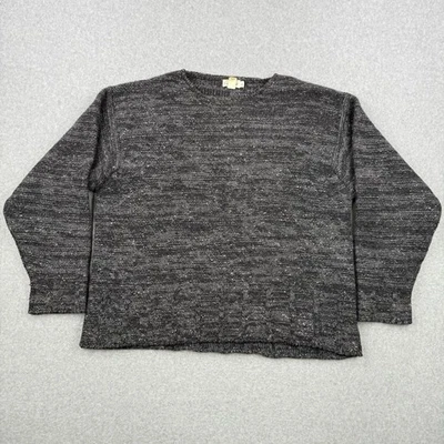 Suéter Vintage J Crew Para Hombres XL Gris Grueso Tejido 100% Lana Cuello Redondo Pullover Foto 1 de 4