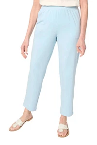 Denim & Co. Pantalone donna spiaggia jersey gamba dritta alla caviglia cielo - Foto 1 di 1