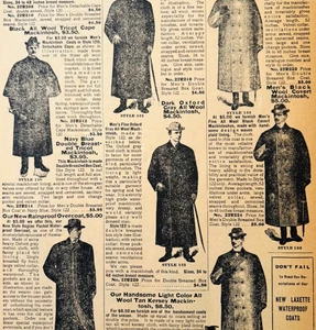 1901 Men's Trench Coats Capes Reproduction Advertisement Sears Fashion DWV12D - Picture 1 of 2