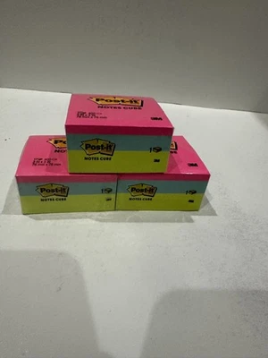 Post-it Notes Original Sticky Notes Cube, 3" x 3", 400 Sheets, 3 Pack - Image 1 of 2