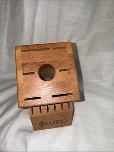 Cutco Holz Messerblock Halter 13 Fächer Aufbewahrung 12 Messer 1 Schere Eiche massiv - Bild 1 von 5