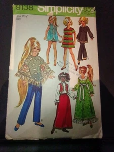 Doll Clothing Wardrobe15.5"- 17.5" Simplicity 9138 Sewing Pattern VTG Cape Dress - Picture 1 of 4