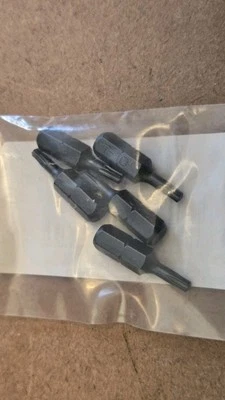 (5 piezas) Broca de inserción de acero WESTWARD 40L594C S2 SAE 1/4" vástago hexagonal T10 1" OAL Foto 1 de 3