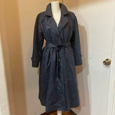 Gabardina de lluvia para mujer London Fog azul marino forro extraíble talla 6P Foto 1 de 4