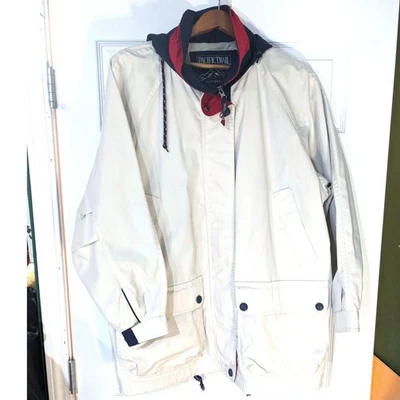 Vintage Pacific Trail Jacket, Khaki with Blue and Red Accents, Men's XL - Image 1 of 4