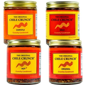 CHILE CRUNCH, un condimento picante crujiente totalmente natural, paquete de 4 variedades - Imagen 1 de 5