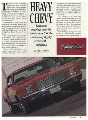 Chevrolet Monte Carlo SS 454 1970 5 PG color artículo Foto 1 de 2