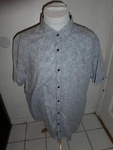 HOWE Button Up Shirt XXL 2XL Mens BLue White Pattern S/S - Picture 1 of 5