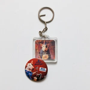 Vintage Bud Light Spuds MacKenzie Keychain and Pinback used - Picture 1 of 7