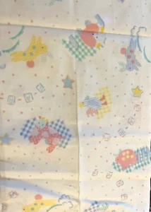 VTG Baby Toddler Nursery Themed Pastel Farm Animals Toss Cow Hen Lamb 22"x16½ " - Picture 1 of 7