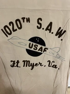 Camisa de bowling rockabilly 1020 S.A.W AIR FORCE ROCKABILLY vintage de los años 50 - Imagen 1 de 8