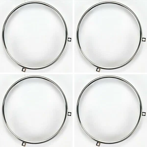 1958 - 1982 Corvette Headlight Headlamp Bulb Retaining Rings Bezels Set 4 Four - Picture 1 of 4